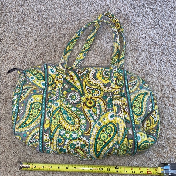 VERA BRADLEY DUFFLE BAG YELLOW GREEN‎ TEAL PAISLEY - Picture 4 of 9
